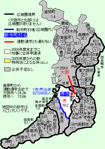 近畿地方の市町村合併（2010年3月末まで）